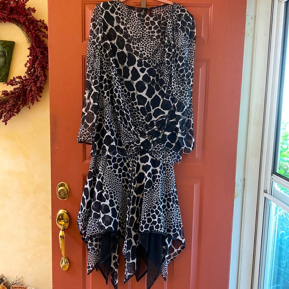 2 piece dress with sequins sheer overlay